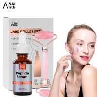 Private Label OEM Custom Wrinkle Reducing Face Serum Jade Roller Set Soothing Anti Aging Peptide Serum