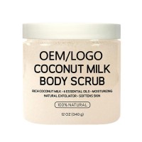 OEM Private Label Exfoliator Brightening Moisturizing Whitening Coconut Milk Face Body Scrub