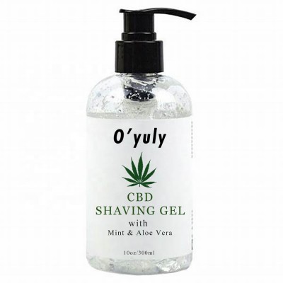 Private Label Skin Soothing Hair Softening Mens Cool CBD Shaving Gel