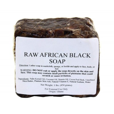 Raw African Black Soap with  shea butter