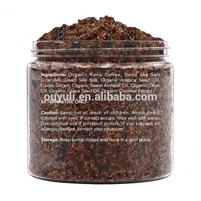 Private label cosmetic beauty product skin care coffee body scrub for exfoliator