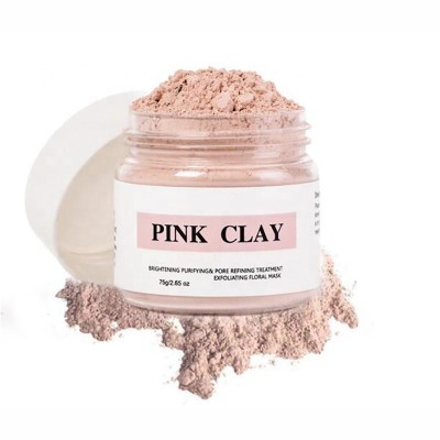 Skin Brightening Clearing Rose Pink Clay Mask Powder